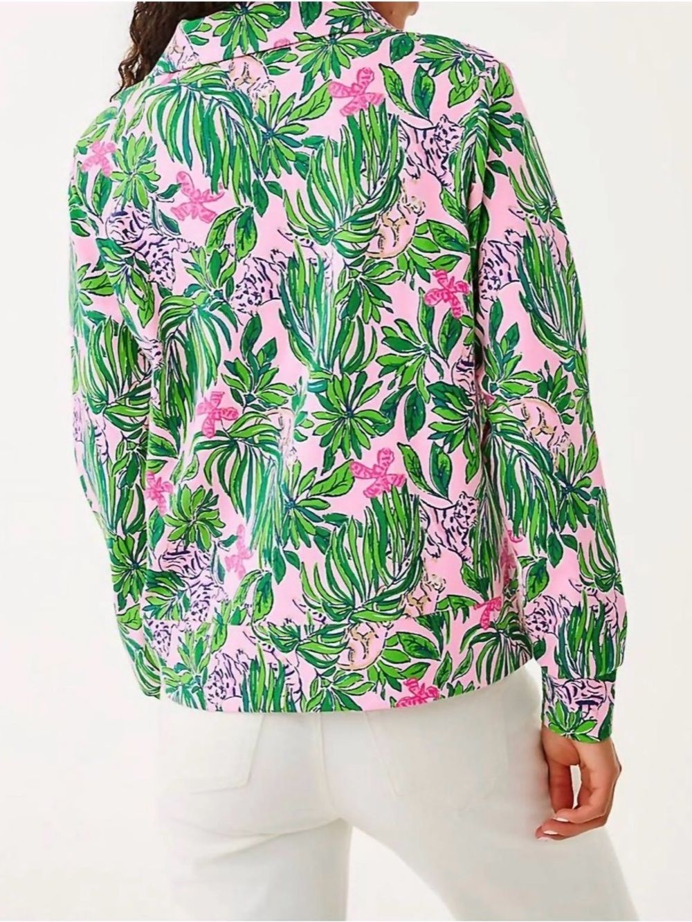 NWT Lilly Pulitzer Eleni UPF 50+ Half-Zip Pullover - Conch Shell Pink - Picture 2 of 9